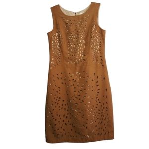 Cato Women's Sleeveless Dress Faux Leather Cut Out Western Zip Back Size 6
